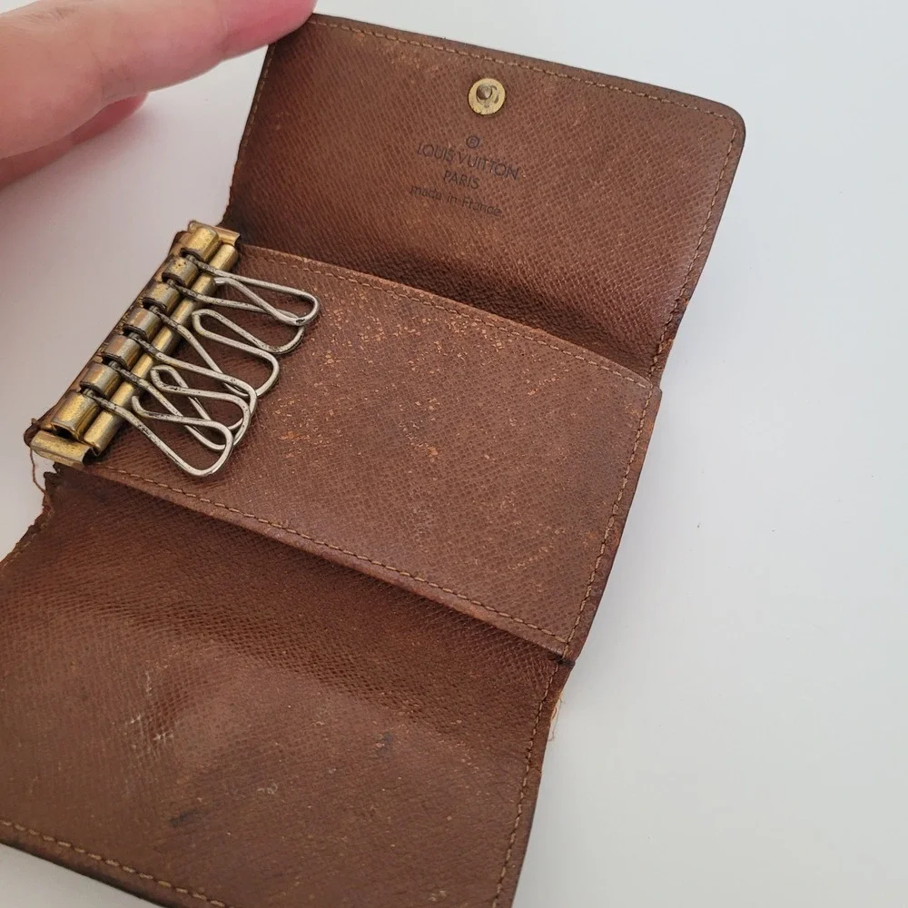 Louis Vuitton Monogram 6 Key Holder Wallet Brown Canvas Vintage Made in France